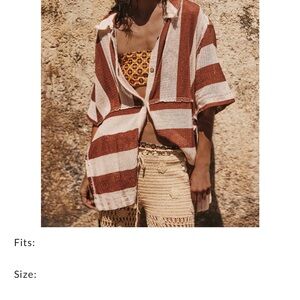 Free People Striped Button-Up Shirt